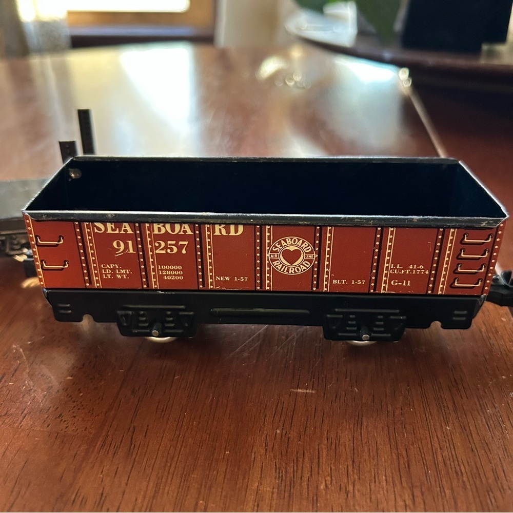 3 Vintage Metal Train Cars, Pullman, Lumber and Coal THINK HOLIDAY DECOR - Picture 3 of 13